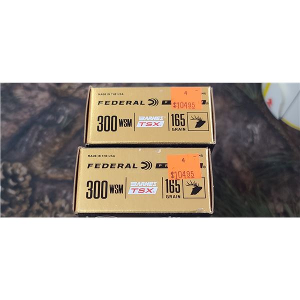 2 BOXES 300 WSM FEDERAL PREMIUM BARNES TSX 165 GRAIN 20 ROUNDS PER BOX NO SHIPPING ON AMMO