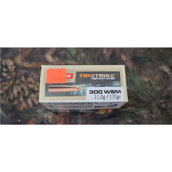 1 BOX 300 WSM NORMA TIP STRIKE INSTANT STOP 170 GRAIN 20 ROUNDS PER BOX NMO SHIPPING ON AMMUNTION