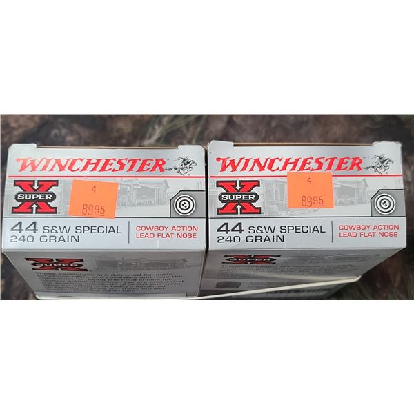 2 BOXES 44 S&W SPECIAL, WINCHESTER SUPER X, COWBOY ACTION, FLAT LEAD NOSE