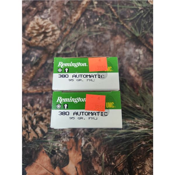 2 BOXES 380 AUTO REMINGTON UMC, FMJ, 95 GRAIN 50 ROUNDS PER BOX NO SHIPPING ON AMMUNTION