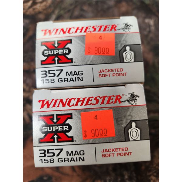 TWO BOXES OF .357 MAG - WINCHESTER SUPER X - JACKETED SOFT POINT - 158GR - 50 ROUNDS PER BOX