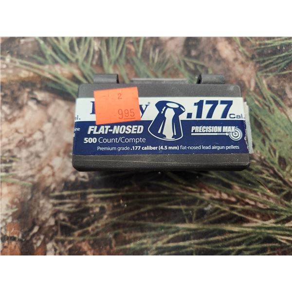SIX BOXES OF DAISY .177CAL 4.5MM  FLAT NOSED LEAD AIRGUN PELLETS. PRECISION MAX 500 A TIN