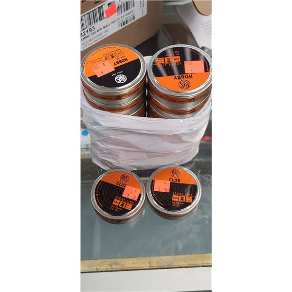 18 TINS RWS HOBBY .177CAL - 4.5MM SPORT LINE 7GR. - 500 PELLETS PER TIN