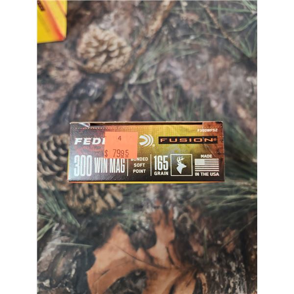 BOX OF .300WIN MAG, FEDERAL FUSION - BONDED SOFT POINT, 165GR. 20 ROUNDS