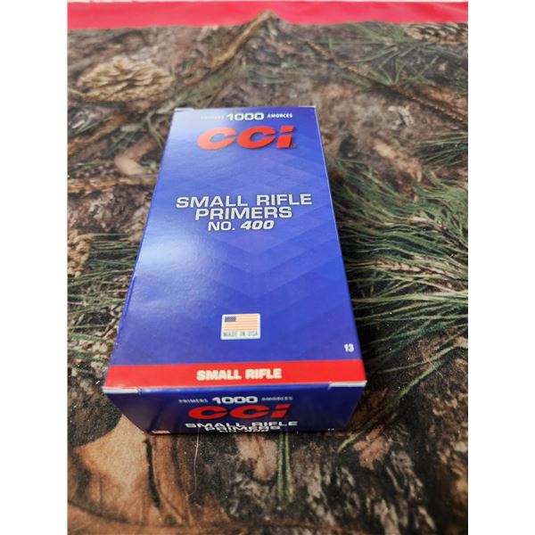 1,000 CCI SMALL RIFLE PRIMERS NO.400
