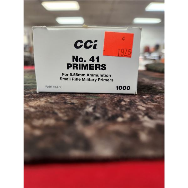 1,000 CCI SMALL RIFLE MILITARY PRIMERS, NO.41
