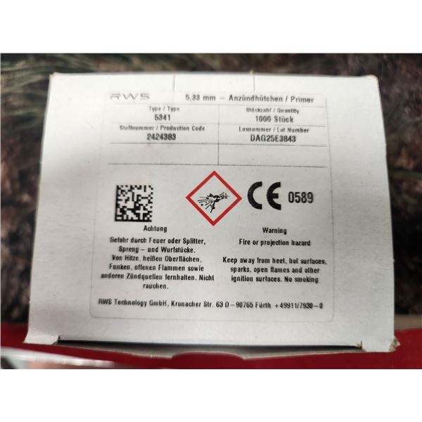 700 RWS 5,33MM PRIMERS - TYPE  5341 LARGE RIFLE