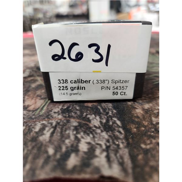 NOSLER .338CAL SPITZER, 220GR. NOSLER ACCUBOND BONDED BULLETS QTY 50