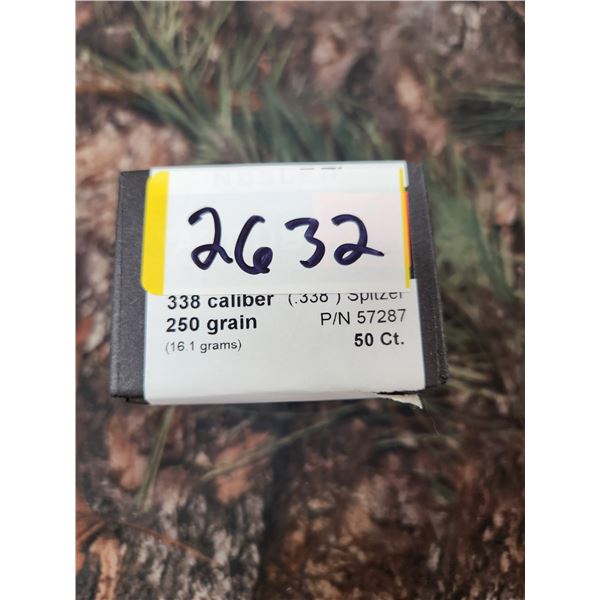 NOSLER .338CAL SPITZER, 250GR. NOSLER ACCUBOND BONDED BULLETS QTY 50