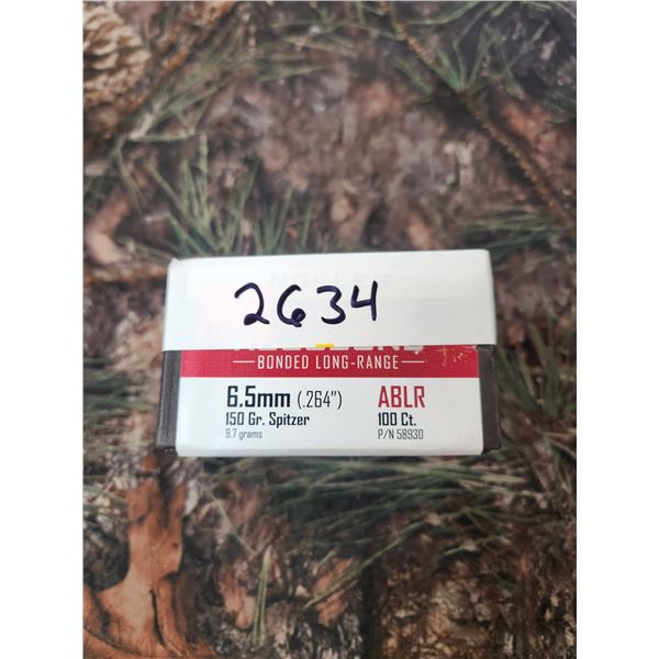 NOSLER 6.5MM (.264) SPITZER ABLR, ACCUBOND, BONDED LONG RANGE. 150GR. BULLETS