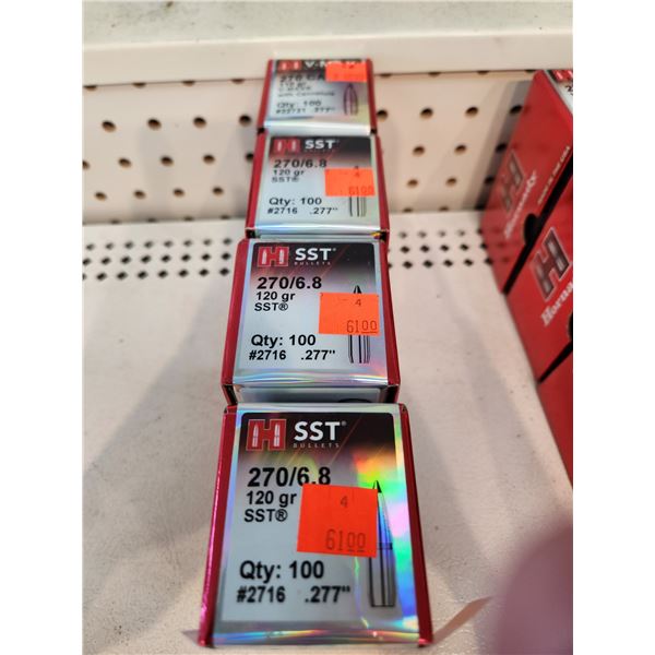 THREE BOXES OF HORNADY .270/6.8CAL SST, 120GR. ONE BOX OF .270 110GR VMAX
