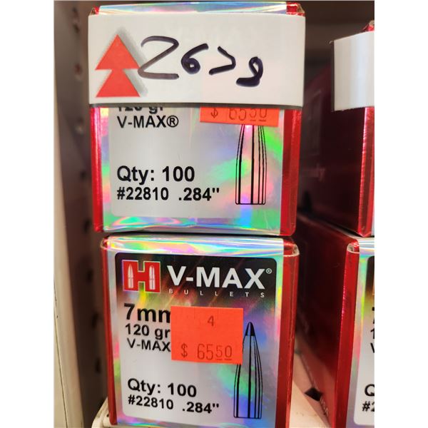 THREE BOXES OF HORNADY 7MM VMAX 120GR. 10O PER BOX