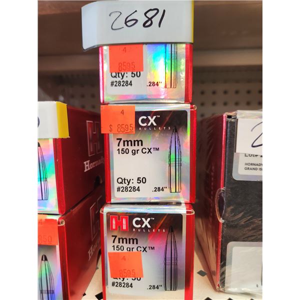 THREE BOXES OF 7MM, CX, 150GR. HORNADY