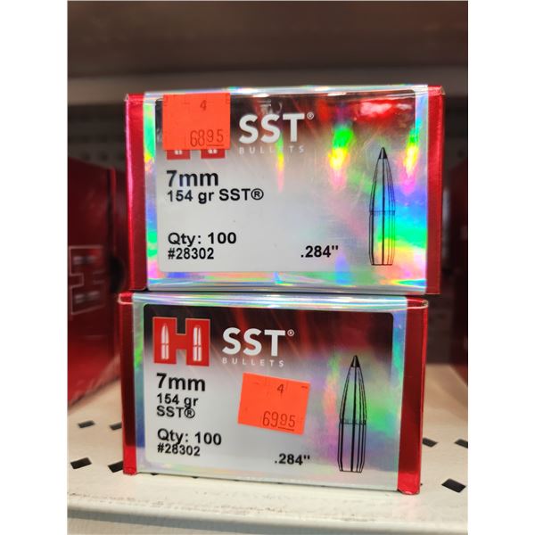 2 BOXES (CASE OF) HORNADY 7MM, SST, 154GR. 100 PER BOX