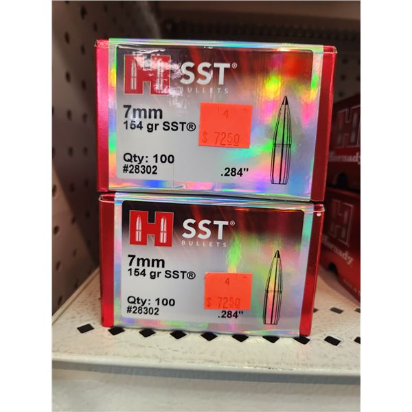 TWO BOXES OF HORNADY 7MM SST, 154GR. 100 PER BOX