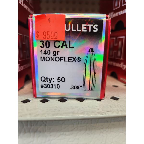 BOX OF HORNADY .30CAL, MONOFLEX, 190GR. QTY 50