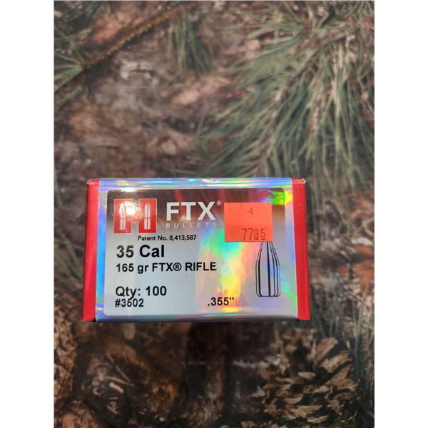 BOX OF HORNADY.35CAL, FTX, 165GR. QTY 100 BULLETS
