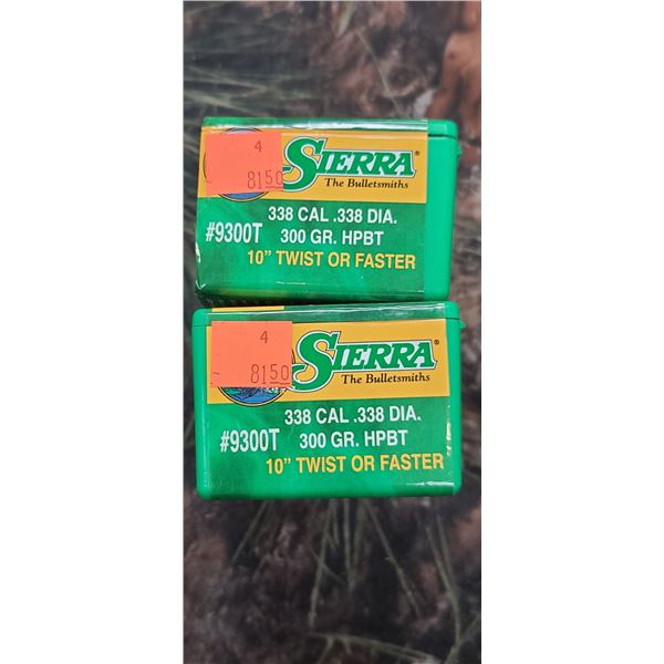 2 BOXES OF .338CAL HPBT .300GR. 50 PER BOX