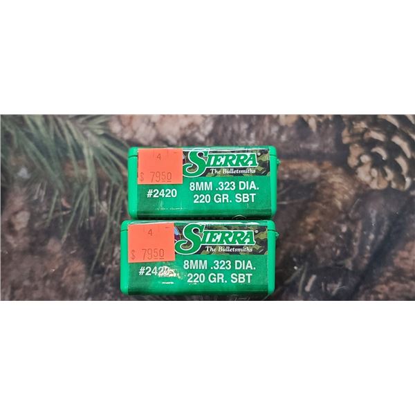 2 BOXES OF SIERRA 8MM SBT GAME KING, 220GR. 50 PER BOX