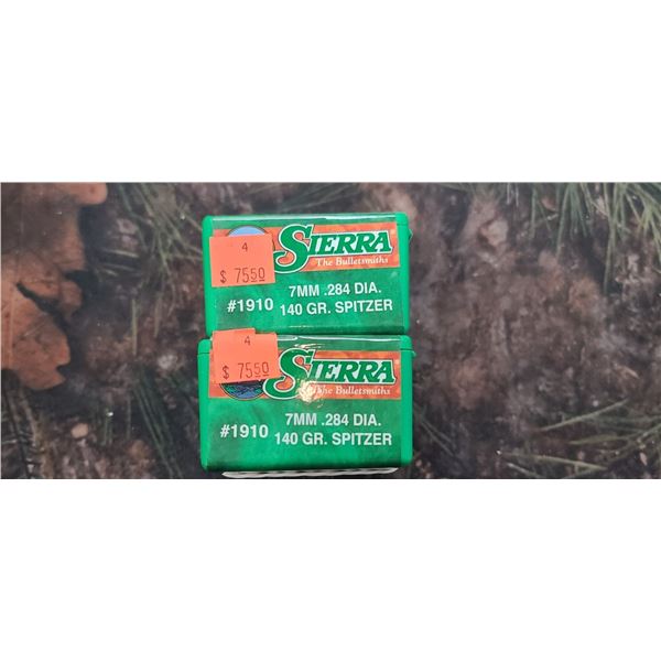 2 BOXES OF SIERRA 7MM SPITZER 140GR. 100 PER BOX