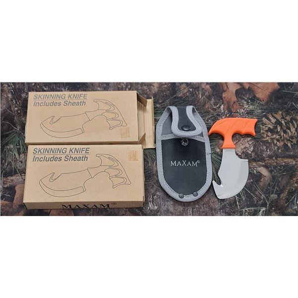 2 MAXAM SKINNING KNIVES WITH SHEATHS