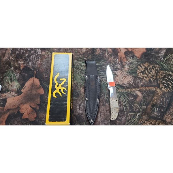 3 BROWNING KNIVES: ESCALADE KRAYTON DROP POINT, 2 LG. 1 SM. -GREY
