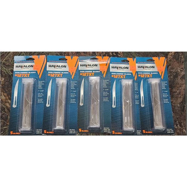 5 PACKS OF 5 MAVALON QUICK CHANGE BLADES # 127XT