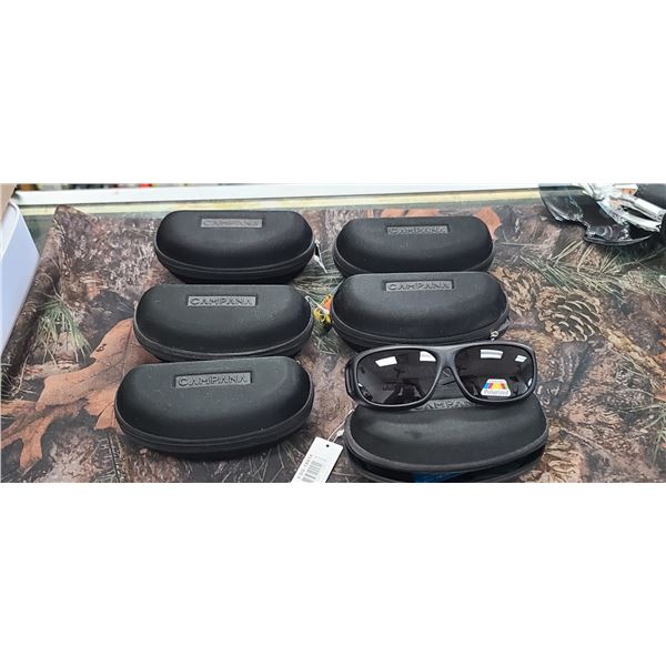 6 PAIRS OF CAMANA POLARIZED SUNGLASSES WITH CASES
