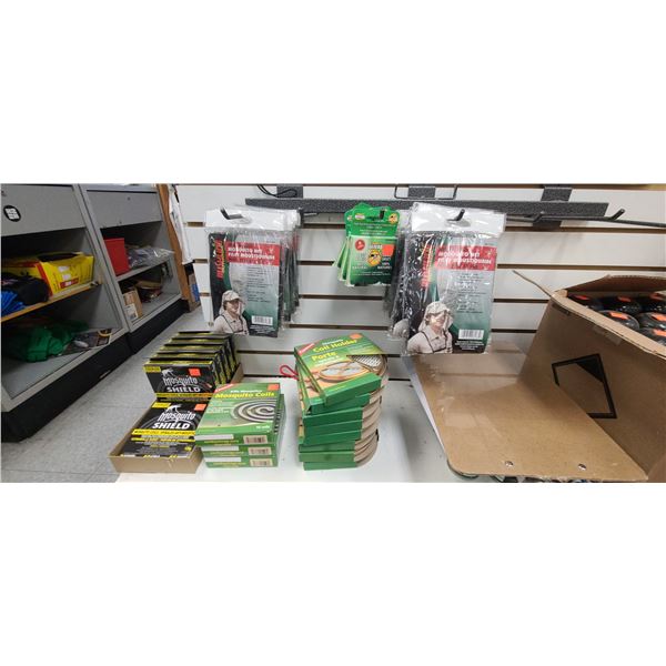 LARGE LOT OF MOSQUITO REPELLANT PRODUCT, 6 MOSQUITO SHIELD WIL, 3 COGHLANS COILS, 8 COIL HOLDERS, 19