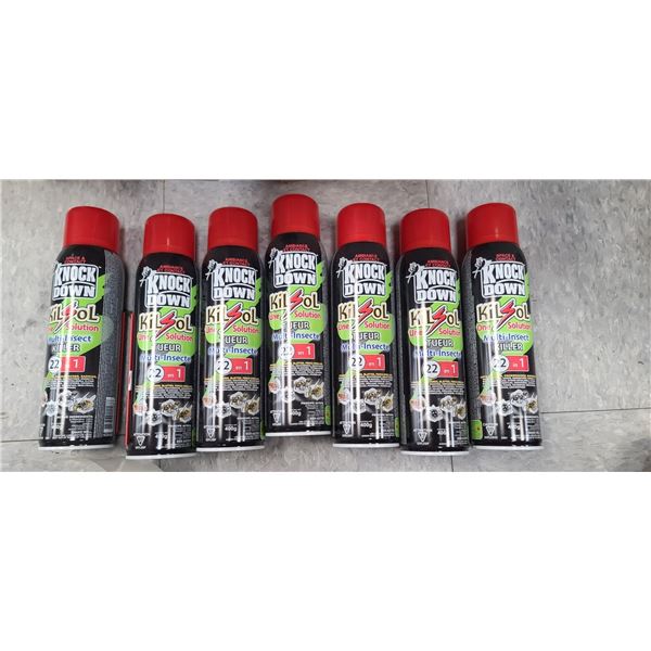 7 CANS OF KNOCK DOWN KIL SOL - ONE SOLUTION MULTI INSECT KILLER 22 IN 1. NO SHIPPING