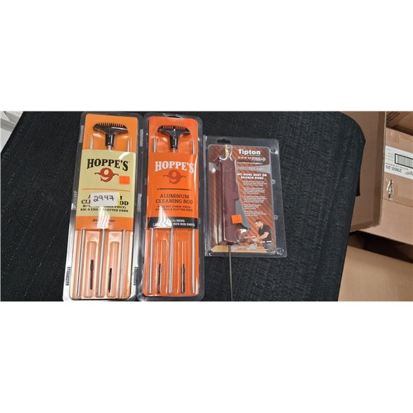 .17 - .20 CAL TIPTON MAX FORCE CLEANING RODS ,.22 CAL AND MULTI CAL HOPPE'S 9 CLEANING RODS