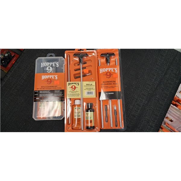 HOPPE'S RIFLE CLEANING KITS AND SHOT GUN SET 22 CAL 30 CAL PLUS X3