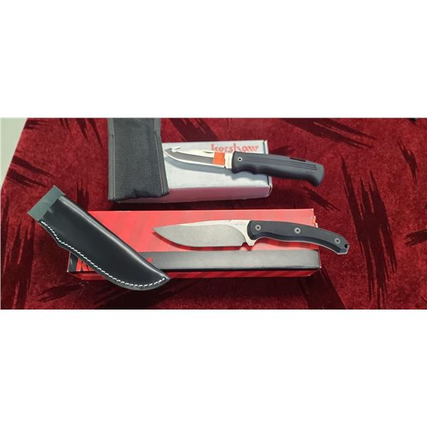 1 KERSHAW KNIFE, BIG HOSS 2, SKINNER, MODEL #1061GH. KERSHAW DISCIN HUNTER MODEL # 1085