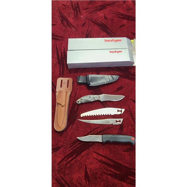 1 KERSHAW KNIFE, SPORTS TRADER MODEL # 10955BTL, 1 KERSHAW KNIFE ECHO CAMO MODEL # 1070C