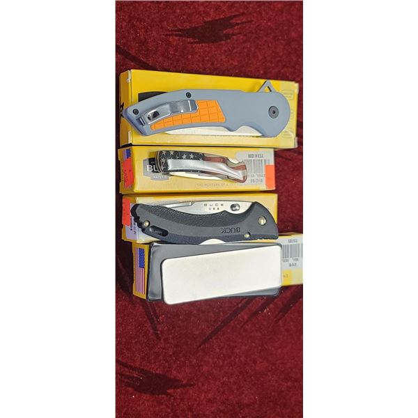 BUCK KNIVES 1 HEXAM 02610RS-B CAT. 13237, 1 GENT 0525AFS-B CAT. 7846,1BANTAMBWL0285BKS-B CAT. 57615