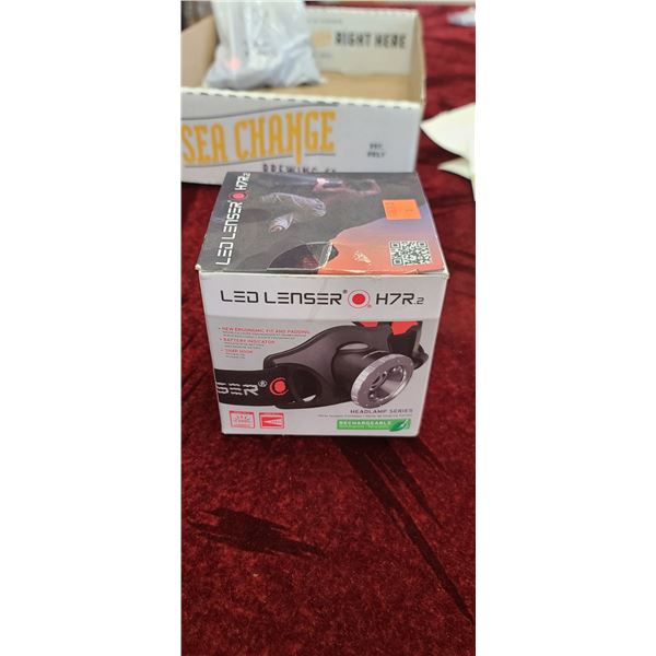 LED LENSER H7R.2 HEADLAMP, RECHARGEABLE, ERGONMIC FIT, PADDING, SNAP HOOK, 3 LIGHT FUNCTIONING, CONE