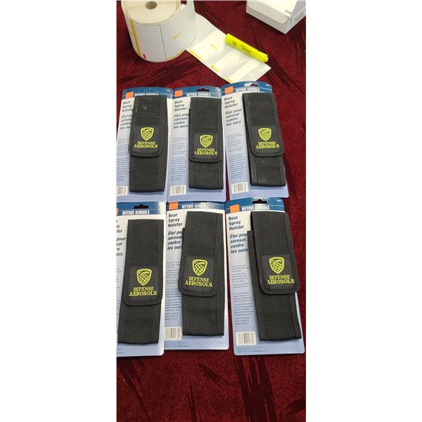 6 DEFENCE AEROSOL BEAR SPRAY HOLSTERS, NYLON POUCH, HOLDS 225 -325G CANS BULIT IN BELT LOOP