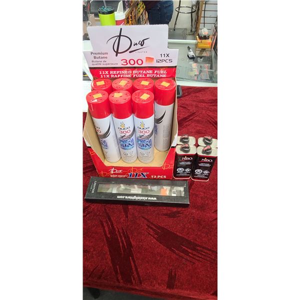 DURO 3CO PREMIUM BUTANE, 162G (10.14 FL OZ) 300ML. 4-NIBO LIGHTER FLUID, 124 ML 119G 4.2OZ) & 1 SIZ