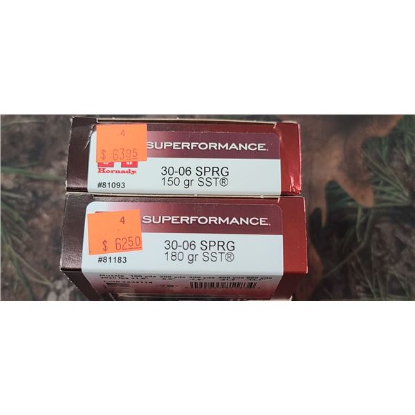 1 BOX  HORNADY SUPER PREFORMANCE 30-06 SPRG 165 GRAIN SST, 1 BOX HORNADY SUPERPREFORMANCE 30-06 SPR
