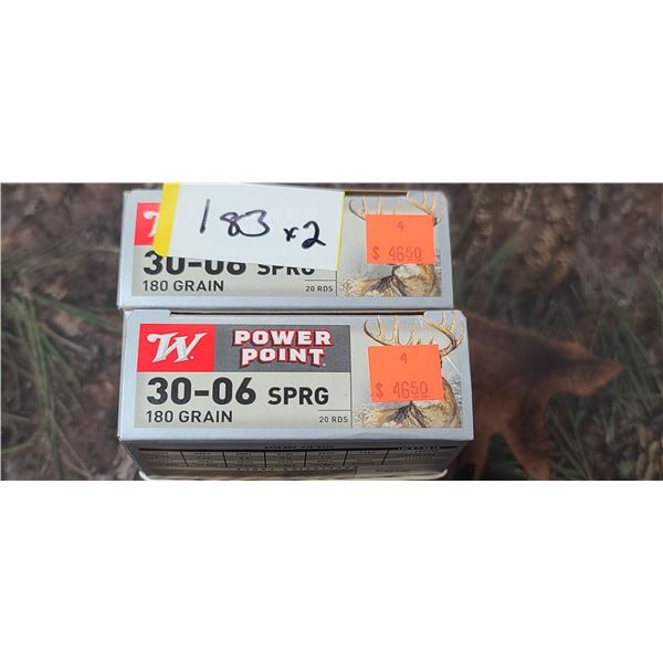 2 BOXES WINCHESTER POWER POINT 30-06 SPRG 180 GRAIN 20 SHELLS PER BOX , NO SHIPPING ON AMMUNTION