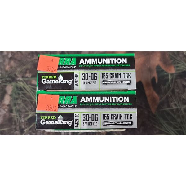 2 BOXES SIERRA TIPPED GAMEKING, 30-06 SPRG 165 GRAIN 20 SHELLS PER BOX NO SHIPPING ON AMMUNTION