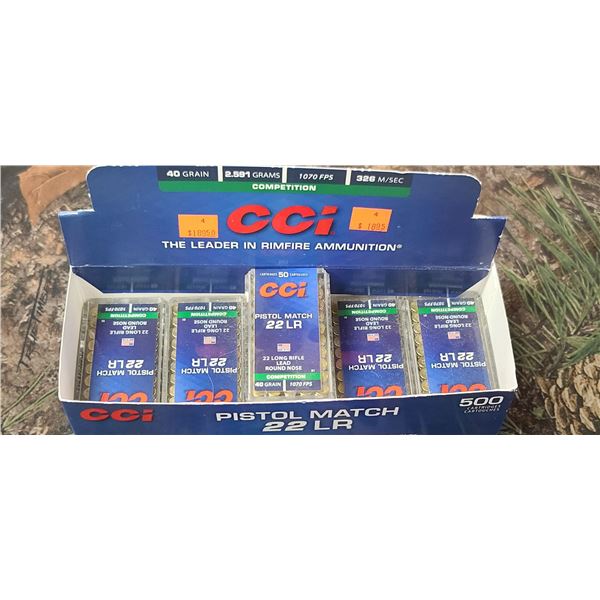 6 BOXES CC1 PISTOL MATCH 22LR LEAD ROUND NOSE COMPETITION 40 GRAIN 1070 FPS 50 ROUNDS PER BOX 300 RO