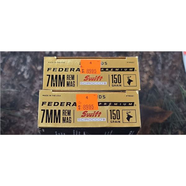 2 BOXES FEDERAL PREMIUM SWIFT SCIROCCO II 7MM REM. MAG. 150 GRAIN 20 ROUNDS PER BOX NO SHIPPING ON A