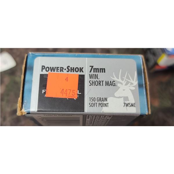 1 BOX FEDERAL POWER SHOK CENTERFIRE RIFLE  7MM WIN SHORT MAG. 150 GRAIN 20 ROUNDS PER BOX NO SHIPPIN