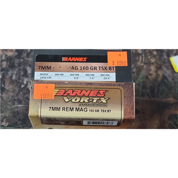 2 BOXESBARNES VOR-TX CENTERFIRE TSXBT 7MM REM. MAG. 160 GRAIN 20 ROUNDS PER BOX NO SHIPPING ON AMMUN