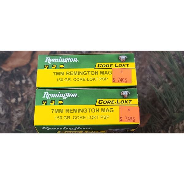 2 BOXES REMINGTON CORE-LOKT PSP 7MM REM MAG 150 GRAIN 20 ROUNDS PER BOX NO SHIPPING ON AMMUNTION