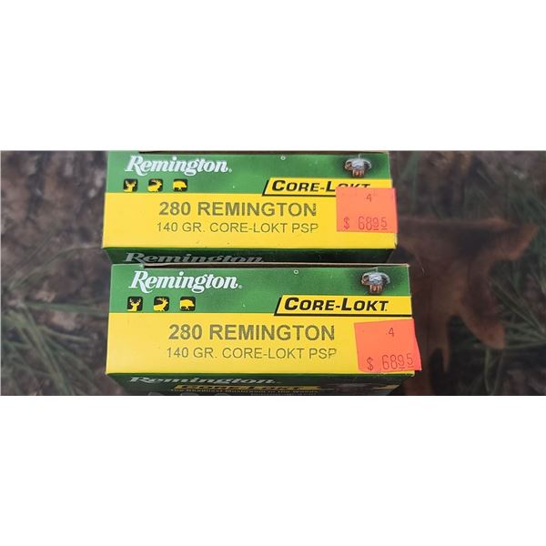 2 BOXES REMINGTON CORE-LOKT PSP 280 REM 140 GRAIN 20 ROUNDS PER BOX NO SHIPPING ON AMMO