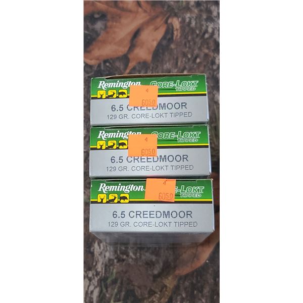 2 BOXES 6.5 CREEDMORE REMINGTON CORE-LOKT TIPPED  129 GRAIN 20 ROUNDS PER BOX NO SHIPPING ON AMMO