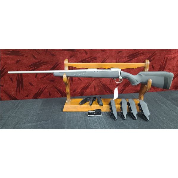 SAVAGE 110 30-06 22" BARREL IN STAINLESS MATTE C/W ACCUTRIGGER/ ACCUFIT/ ACCU STOCK. SN. P759055 NEW