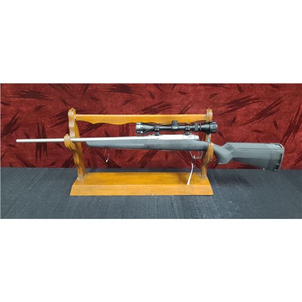 SAVAGE AXIS XP 270 WIN. SS, BOLT ACTION 22" BARREL WEAVER 4X9 SCOPE SYNTHETIC BLACK STOCK C/W MAGAZI